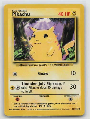 Pikachu set base - 058/102, lp